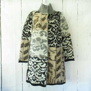 Sundance Cardigan Sweater Car Coat Patchwork Wool